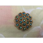 Брошь Аврора Бореалис Англия винтаж сине- зелёный перелив