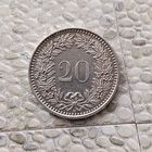 20 раппенов 1992 года Швейцария. Швейцарская конфедерация. Красивая монета!