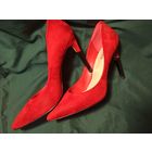 Туфли женские  замшевые, красные р.39