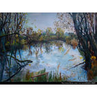 Пруд. (бумага,грунт,масло)