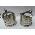 Подстаканники мельхиоровые "Запорожье" СССР - 2 шт.