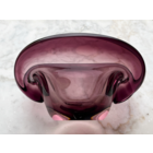 Ваза конфетница ракушка цветное стекло винтаж 16 х 14см Чехословакия