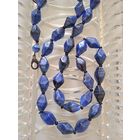 Бусы 63 см Чешское художественное стекло. Лазурит.