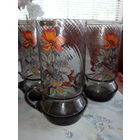 Высокие стаканы,рифленое стекло