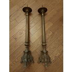 Подсвечники парные. Бронза. Старинные. 75см