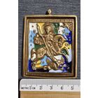 Икона Георгий победоносец бронза эмаль распродажа коллекции с 1 руб без мц