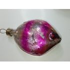 Ёлочная игрушка  - Рыбка . СССР  . Стекло .