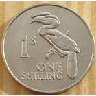 Замбия. 1 шиллинг 1964 год KM#2  "Птица носорог"  Тираж: 3.510.000 шт