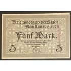 Банкнота 5 марок 1918 год. Констанц. Веймарская республика