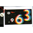 Чистая двойная открытка 1963г. "С Новым годом! Аэрофлот. 40 лет гражданской авиации" с вкладышем и брелоком