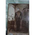 Фотография "вояки" царской армии - до 1917 года (в период I мировой войны)., - фото редкое., - с элементами ручной работы., см.фото!