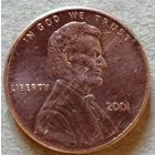 США 1 цент, 2001 Цент Линкольна Без отметки мд, KM# 201b