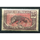 Французские колонии - Среднее Конго - 1907г. - леопард, 15 с - 1 марка - MH [Mi 6]. #4-W1-129-A-1