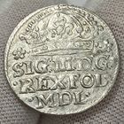 Грош коронный 1614 г., Польша, Краков, Сигизмунд 3. Штемпельный! Очень красивый!