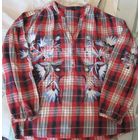 BIG STAR Оригинал Рубашка Клетка Вышивка Цветы Для любителей Оверсайз Размер L