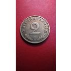 2 рейхс пфеннинга 1939 Германия. Рейх номер 3. Медь. Штемпельные. (10)