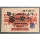 Банкнота 2 марки 1914 год. Германская империя . С рубля без МЦ.