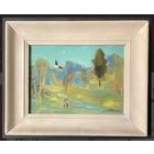 Щемелёв Л.Д "Вясна ў Раўбічах", 1990г. Размер в раме 38,5х47,5 см., без 25х35 см.