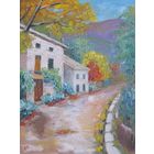 Картина маслом "Городские улочки". Холст на картоне 30х40 см