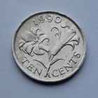 Бермудские острова 10 центов, 1990