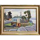 Рогалевич М.В "Белорусский пейзаж". Картон, масло. Размер с рамой 61х46,5 см.