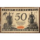 Нотгельд 50 пфеннигов 1921 год. Бремен,. Веймарская республика