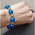 Браслет с бусинами натурального апатита (качество В)