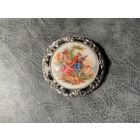 Брошь Лимож Свидание Франция винтаж Редкая