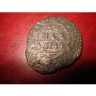 Денга 1744 года Российская Империя (Елизавета Петровна, двойной чекан года!!!(двойной удар, редчайший брак хорошего качества, ДВОЙНОЙ ГОД!!!)