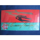 Поздравление с Октябрем. Двойная, в целлулоидной обложке, с вкладышем, чистая