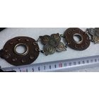 Винтажный кожаный ремень с латунными вставками