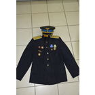 Китель инженер-подполковника морской авиации обр.1943г.Всё по родне-пуговицы не перешивались.Погоны-1946.Звёзды в позолоч.латуне-1944,эмблемы ИТС-1944.