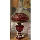 Лампа Винтаж Германия цветное стекло ручная резка.