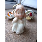 Елочная игрушка . Ангел . Фарфор .