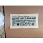 Германия 1000000000 1 миллиард марок 1923 г, Ro.119а (DEU-144), В/з Kreuzbluten FZ