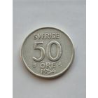 50 эре 1954 года Швеция. Серебро 400. Монета не чищена. 45379