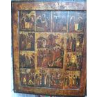 Икона Праздники, 18 век, темпера, ковчег. Размер: 53х44х2,7 см.