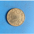 Индия 20 пайсов 1968 год