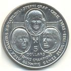 Ниуэ. 5 долларов 1988 г. Олимпиада в Сеуле. Теннис. Навратилова, Граф, Эверт.
