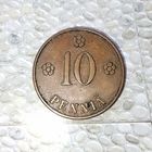 10 пенни 1928 года Финляндия. Финляндская Республика(Suomi) (1918-1962). Очень красивая монета!