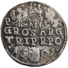 Речь Посполитая: Литва и Польша, трояк (м.д. Познань)/ 3 Grossus (Posen) 1601 г. (P by the Eagle), состояние VF, Жигимонт III