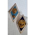С 1 РУБЛЯ ! ЛОТ ДВА ЗНАКА ЛАТУНЬ РОМБ СССР АКАДЕМИЯ И ПЕДУНИВЕРСИТЕТ