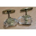 Запонки СССР. Горный хрусталь.