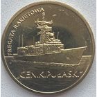 Польша 2 злотых 2013 г. Польские суда. Ракетный фрегат Генерал К. Пулаский. Корабль