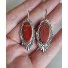 Серьги камень Красная яшма.