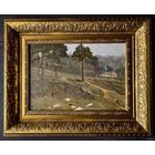 Корженевский А.С "Юрьева горка", 1973г. Картон, масло. Размер 24х34 см.