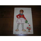 Дети Девочка Открытка старинная Чистая