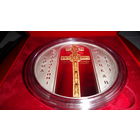 Крест Евфросиньи Полоцкой , Крыж Еўфрасінні Полацкай .  Крест Ефросиньи Полоцкой , серебро , 1000 рублей, 2007 год, Вес 1 кг, 84 грамма !