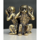 Статуэтка миниатюра Три обезьянки Не вижу Не слышу Не скажу Латунь