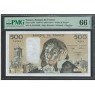 Франция 500 франков 1990 года. Тип P-156h. Состояние UNC! В слабе PMG 66
